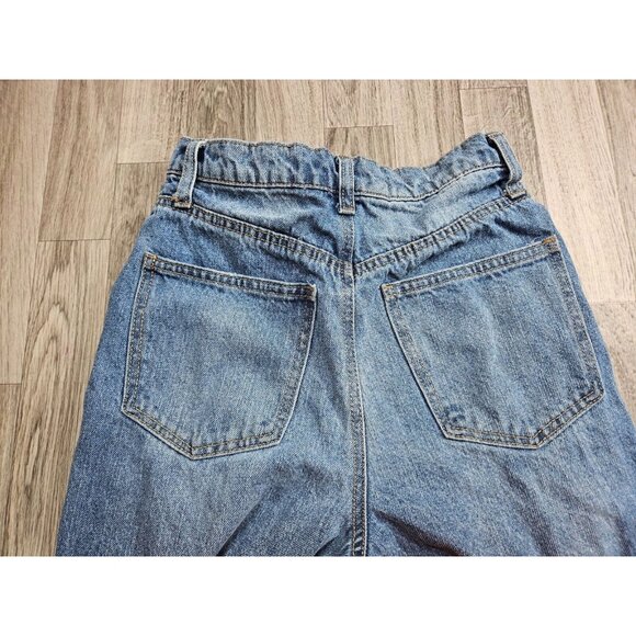 Vanilla Star Juniors Size 3 Distressed Straight Leg Button Fly Denim Blue Jeans - Picture 3 of 12